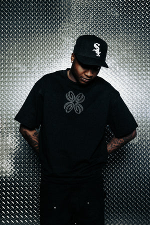 Butterfly Rhinestone T-Shirt Black