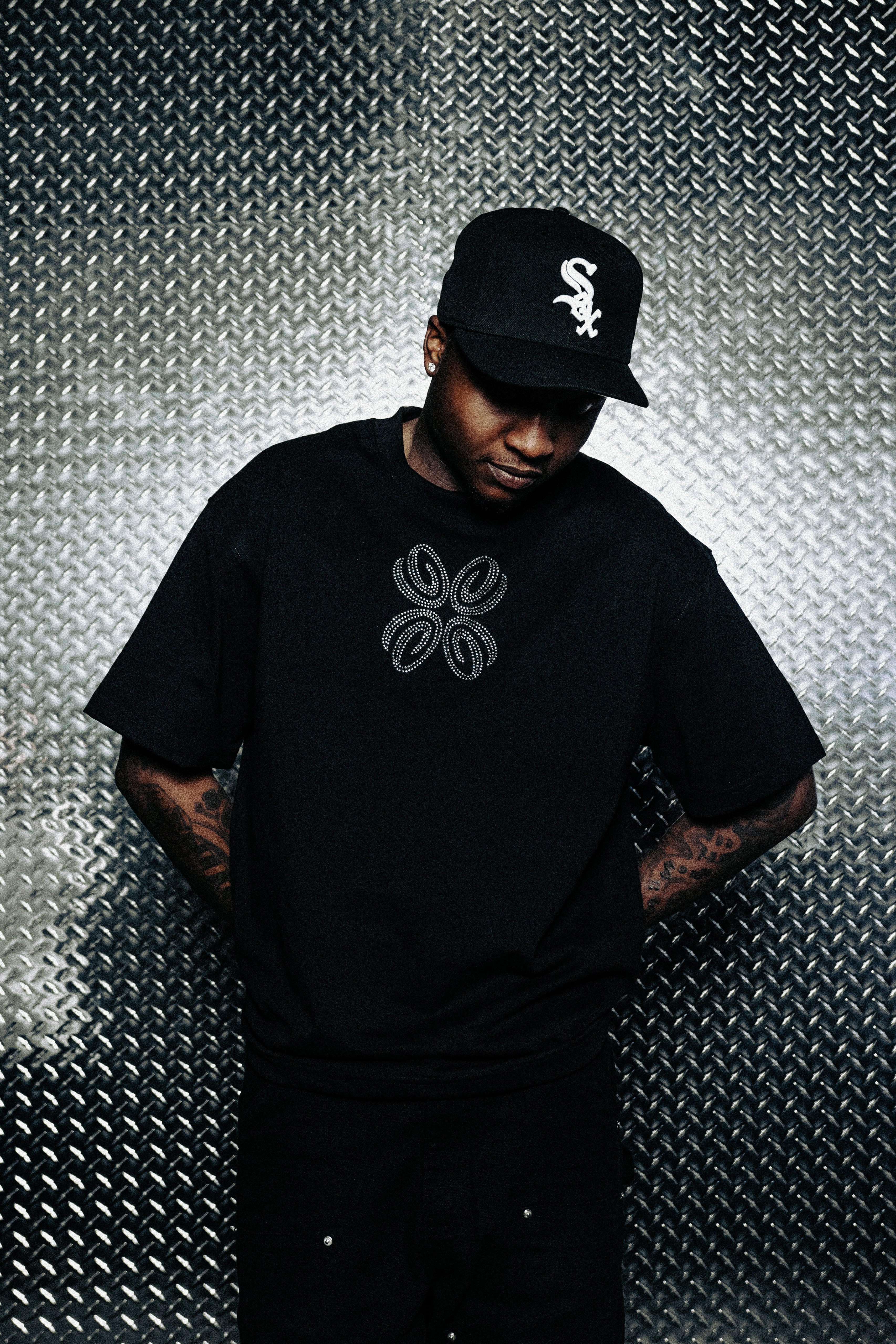 Butterfly Rhinestone T-Shirt Black