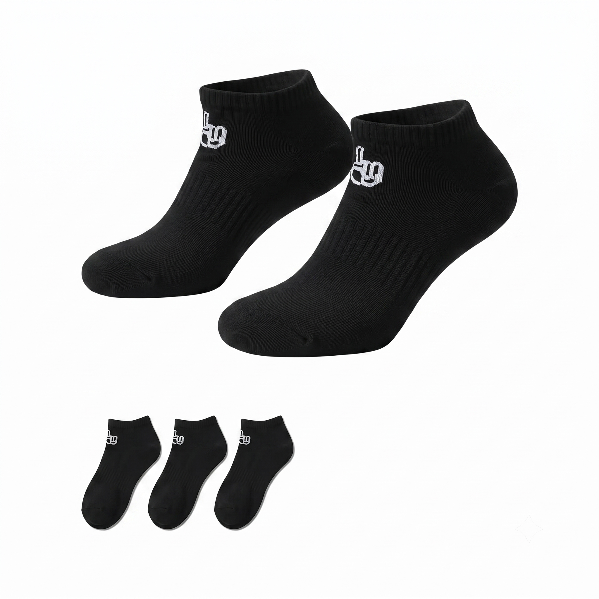 Everyday Comfort 3 Pack Ankle Socks Black