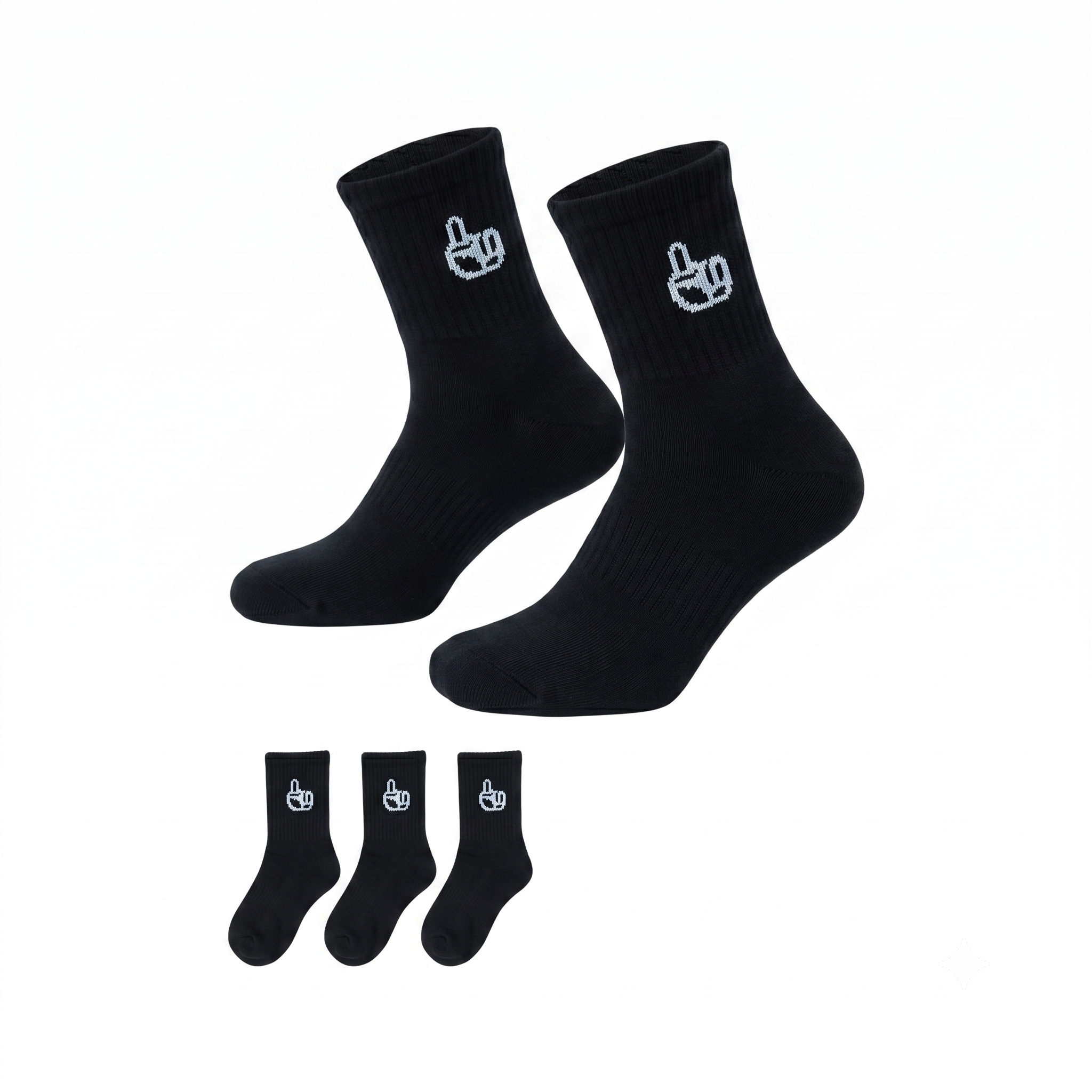 Everyday Comfort 3 Pack Quarter Socks Black