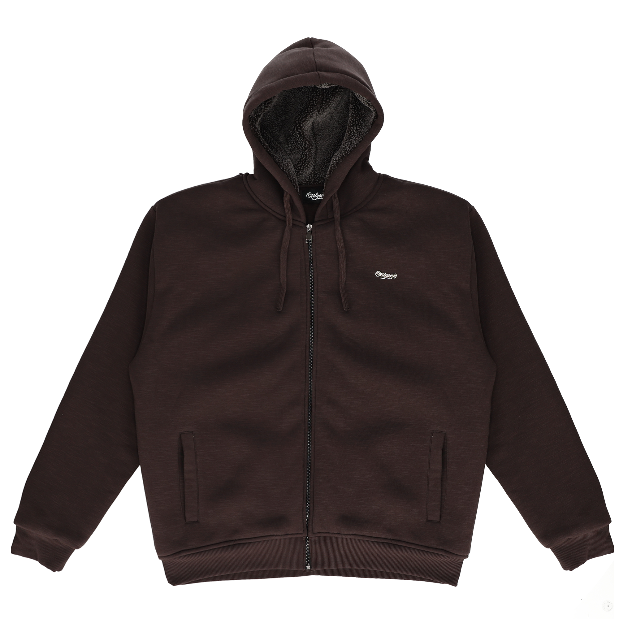 Everyday Sherpa Thermal Full Zip Hoodie Brown