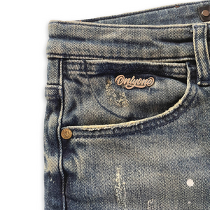 Brooklyn Distressed Splatter Denim