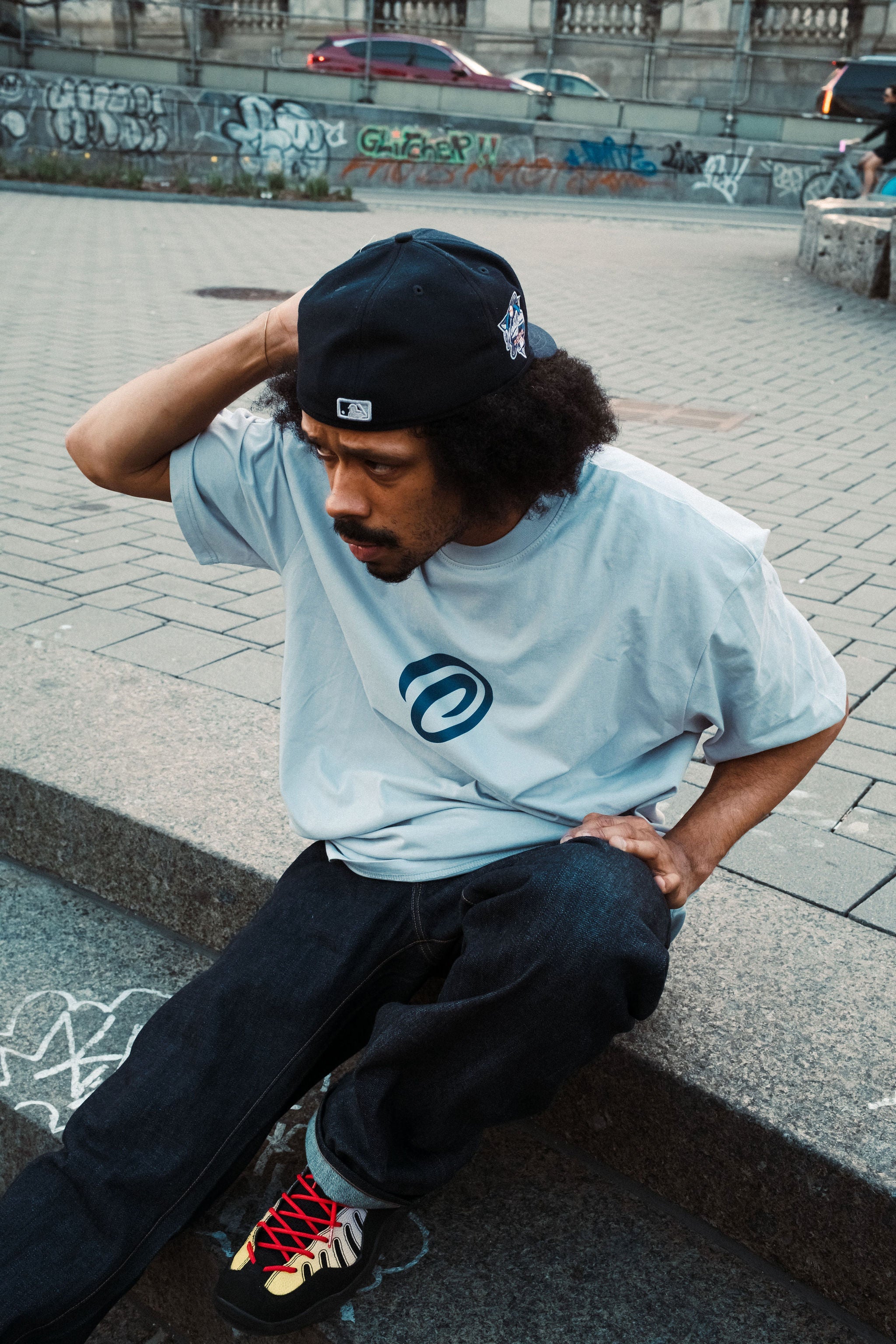 Velocity Stripe T-Shirt Grey Cement