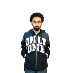 Collection of Only One Cut and Sewn Distressed Zip-Up Hoodie in a gallery layout