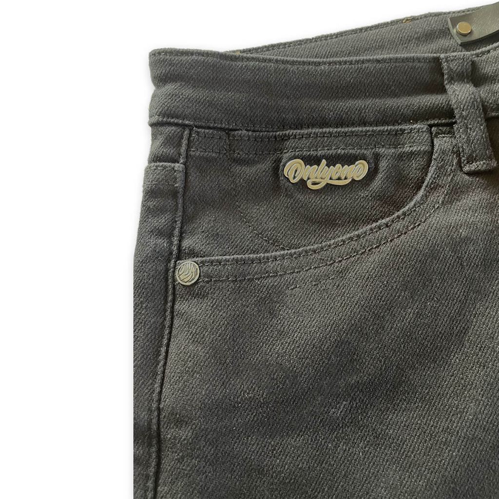 Brooklyn Embroidered Denim Black