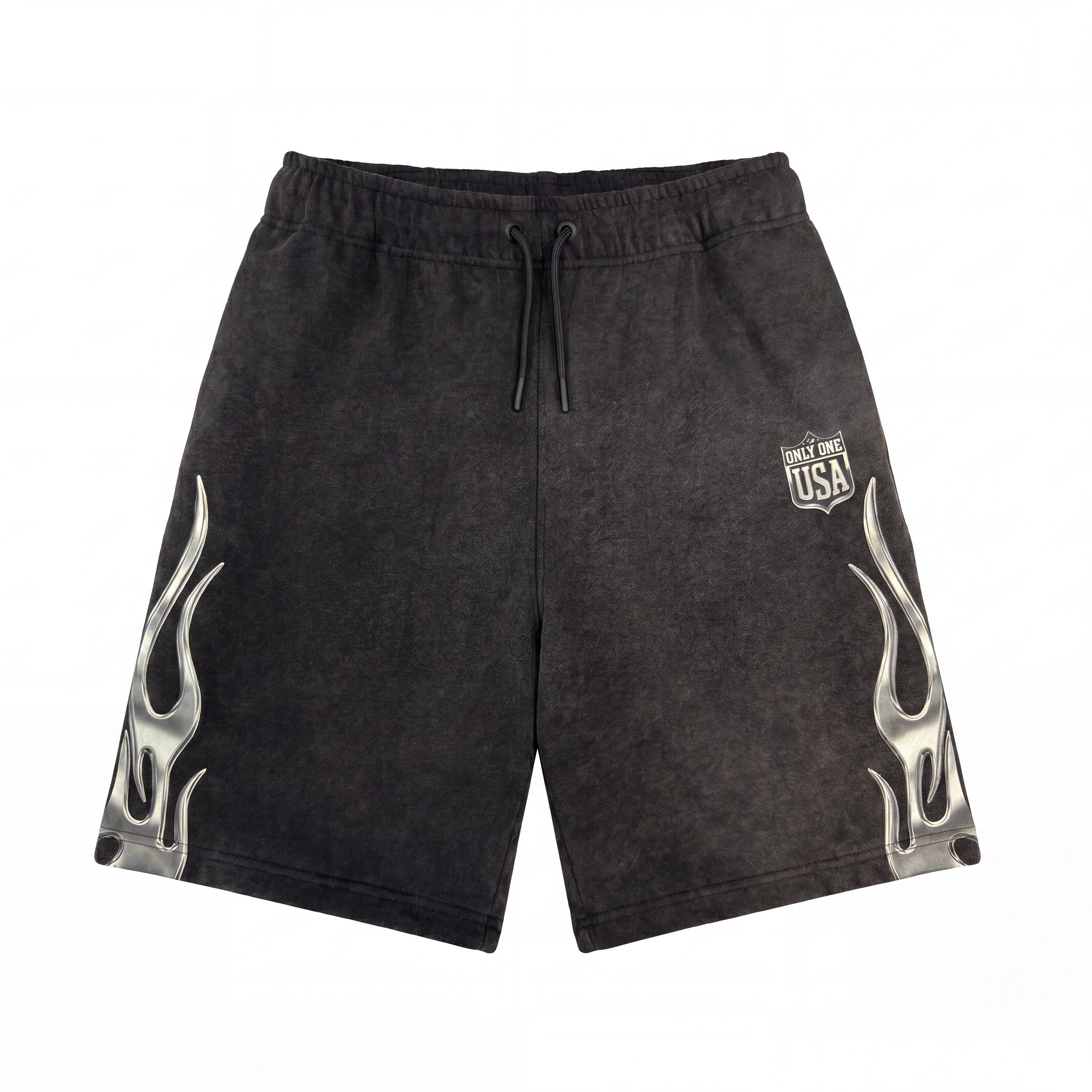Chrome Flame Shorts Black