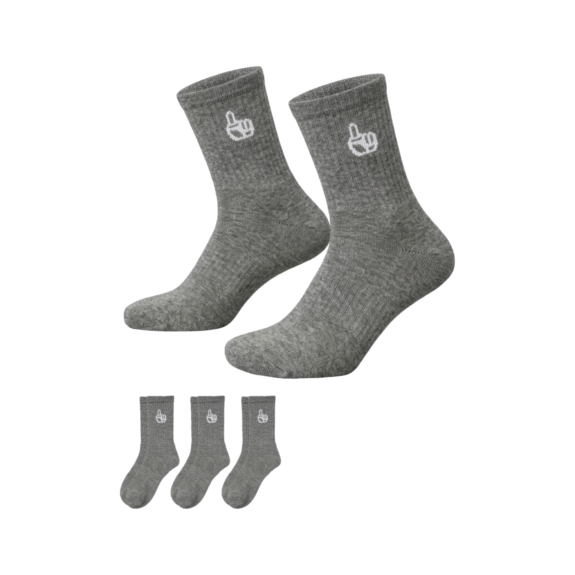 Everyday Comfort 3 Pack Crew Socks Grey