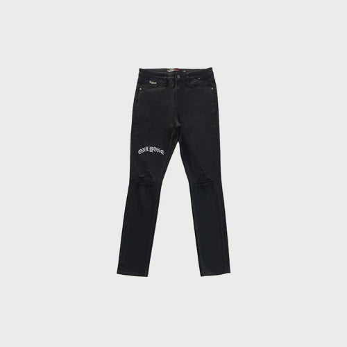 Brooklyn Embroidered Denim Black
