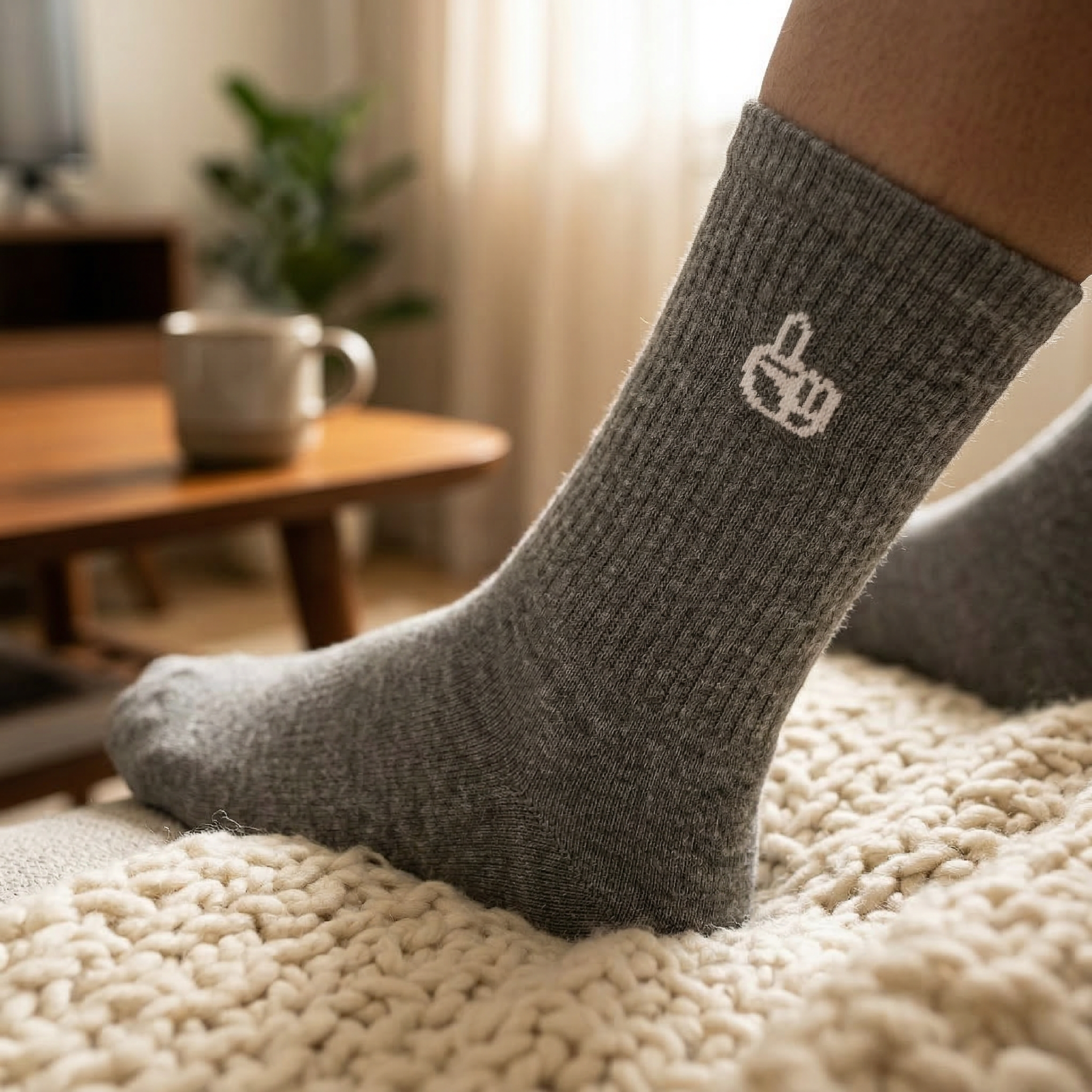 Everyday Comfort 3 Pack Crew Socks Grey