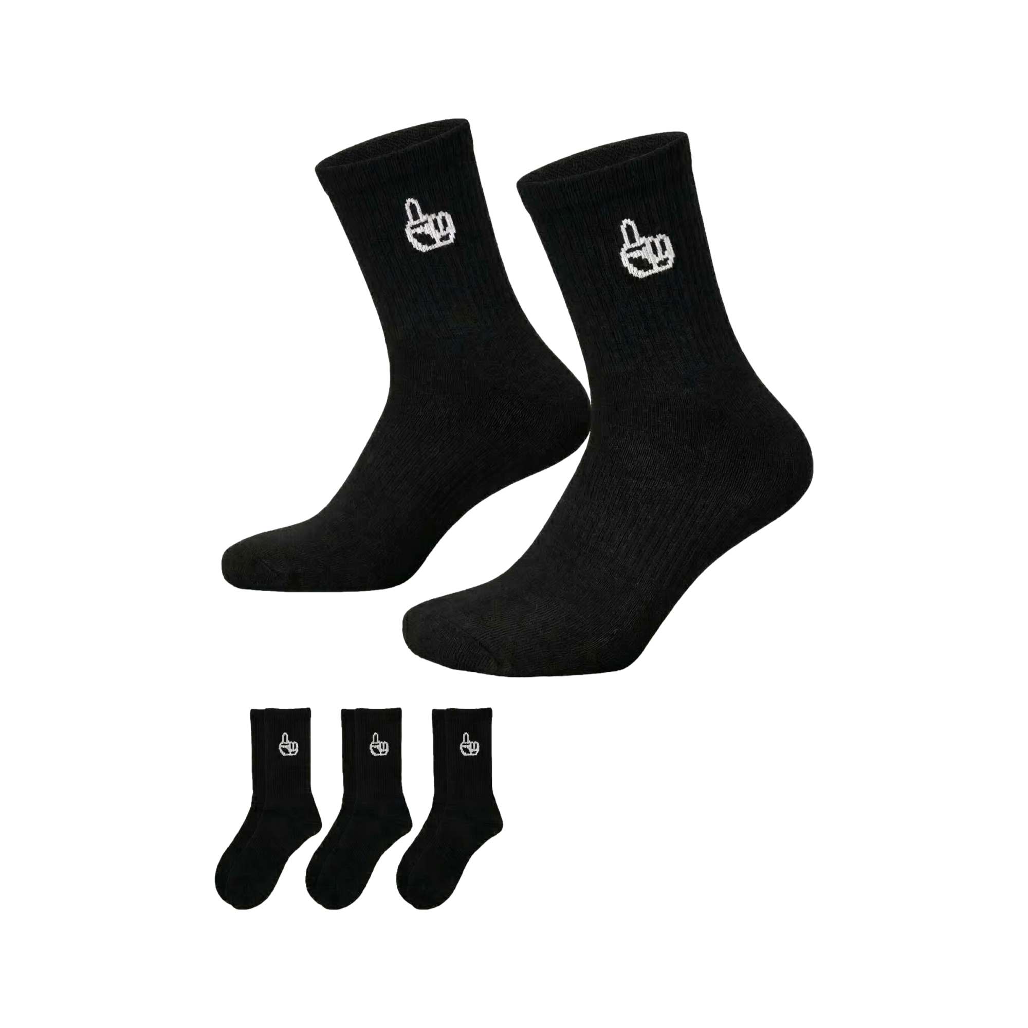 Everyday Comfort 3 Pack Crew Socks Black