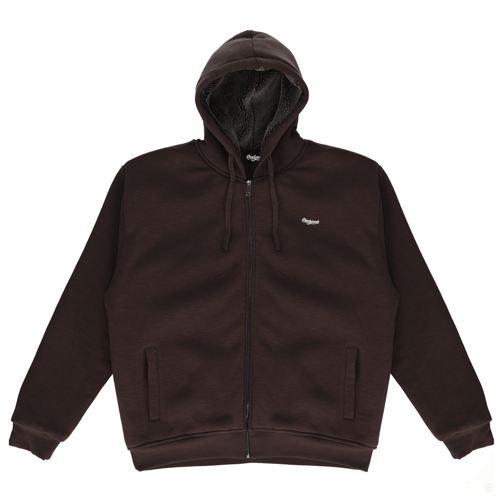 Everyday Sherpa Thermal  Full Zip Hoodie Brown