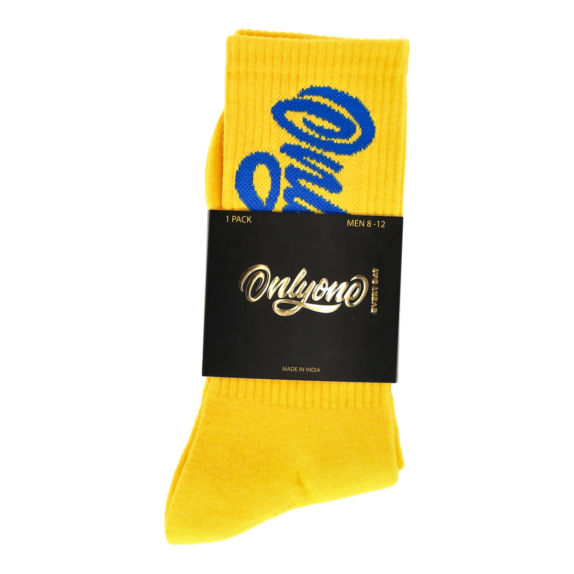 Script Crew Socks Yellow