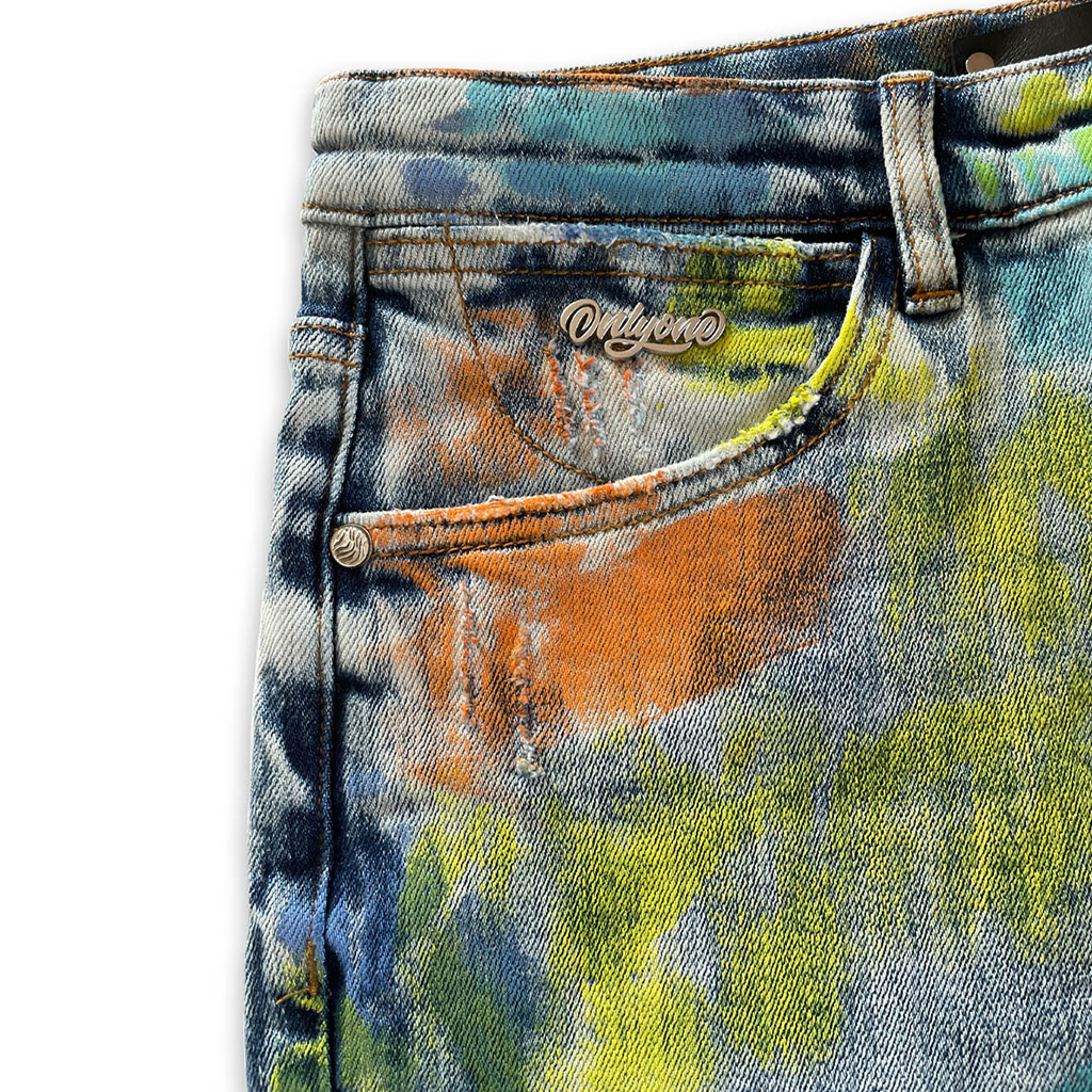 Long Island Zip Flair Splatter Denim