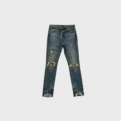 Brooklyn Distressed Splatter Denim