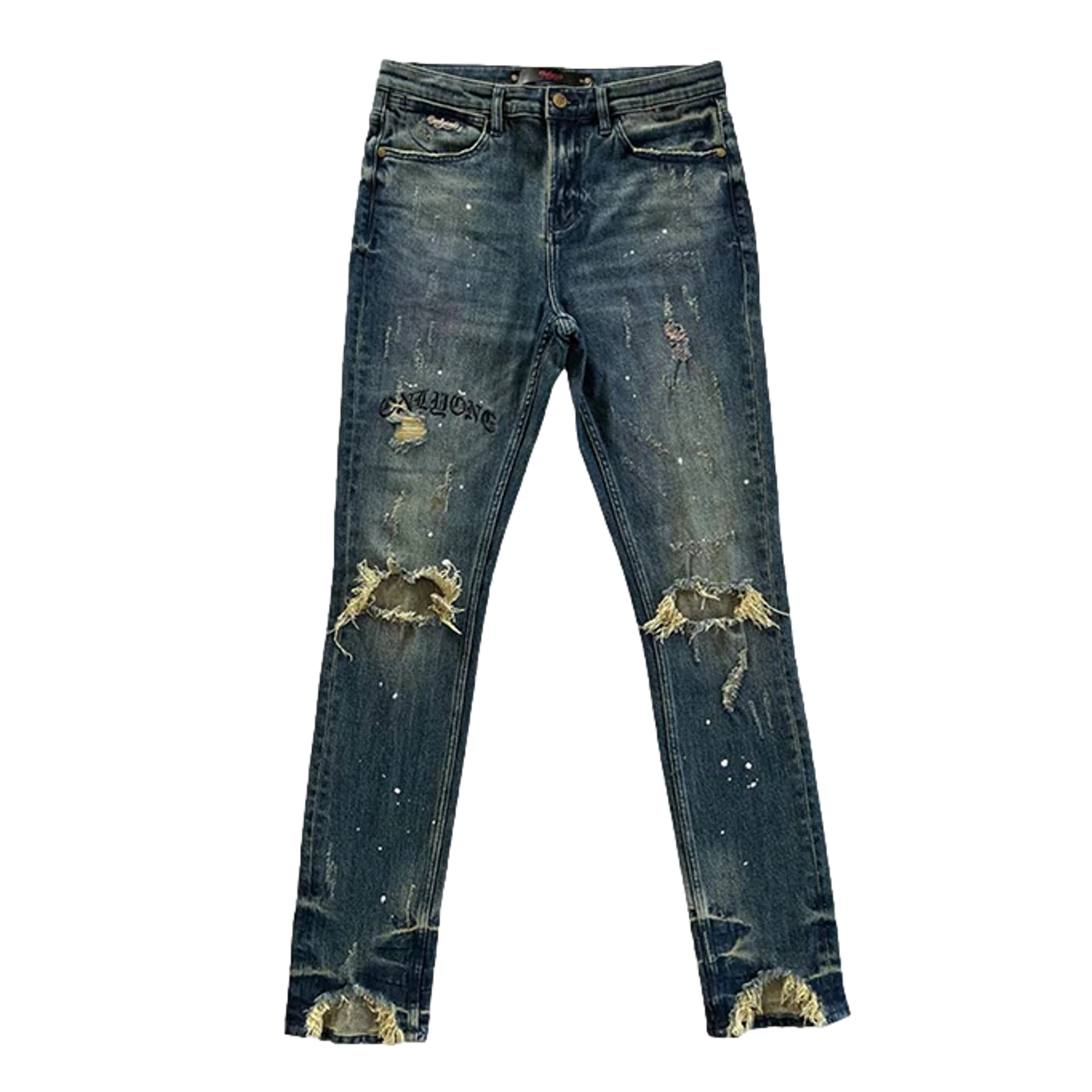 Brooklyn Distressed Splatter Denim
