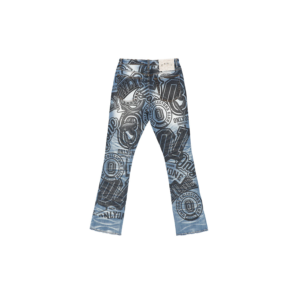 Collection of All Over Black Print Jean in a gallery layout