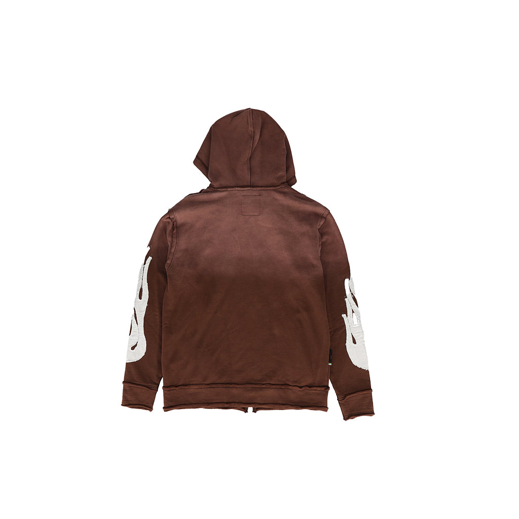 Collection of Only One Cut and Sewn Distressed Zip-Up Hoodie in a gallery layout