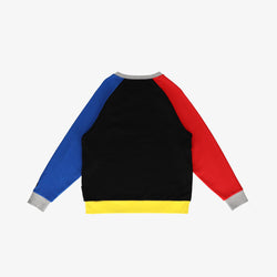 Collection of Only One Multi-Color Patchwork Crewneck Sweatshirt in a gallery layout