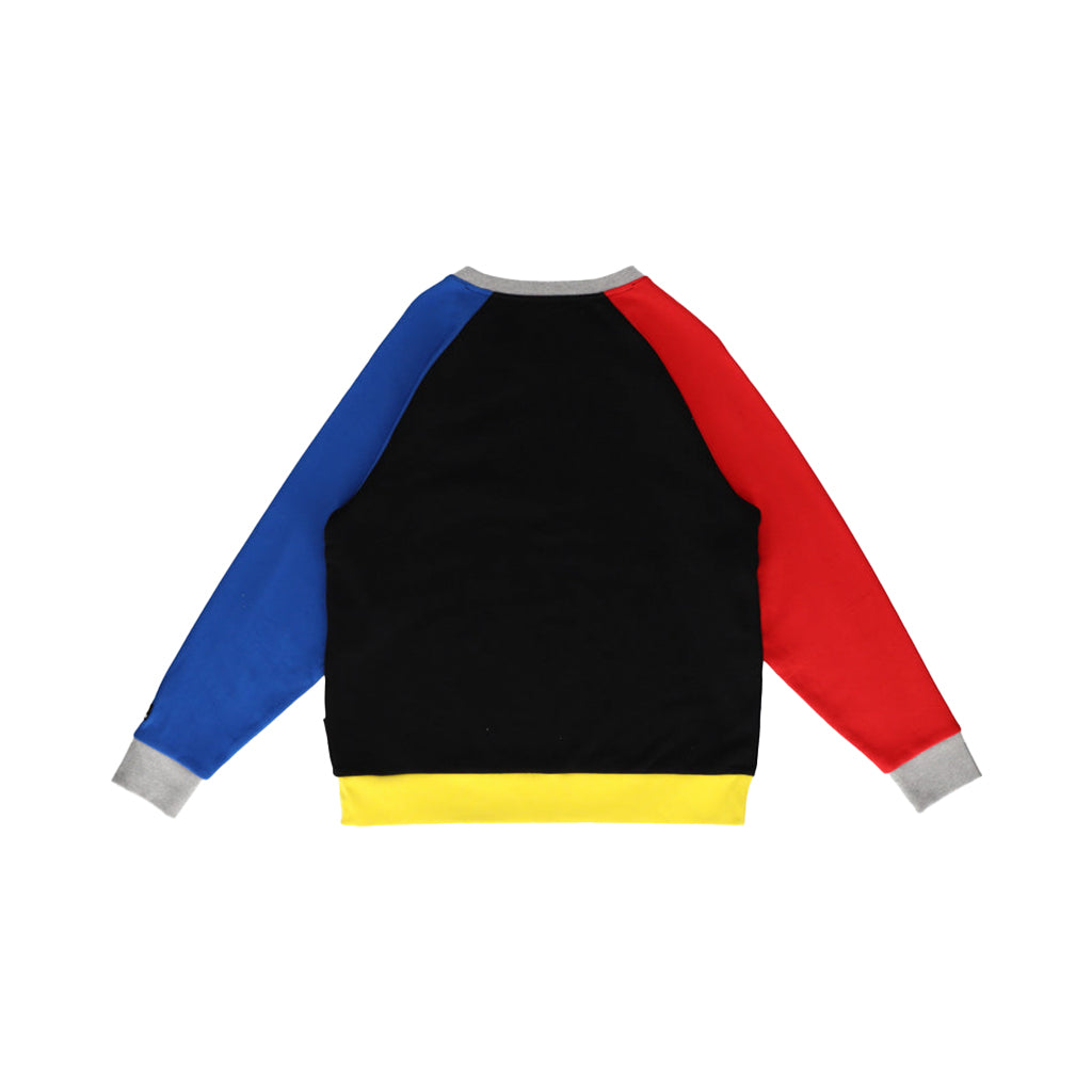 Collection of Only One Multi-Color Patchwork Crewneck Sweatshirt in a gallery layout