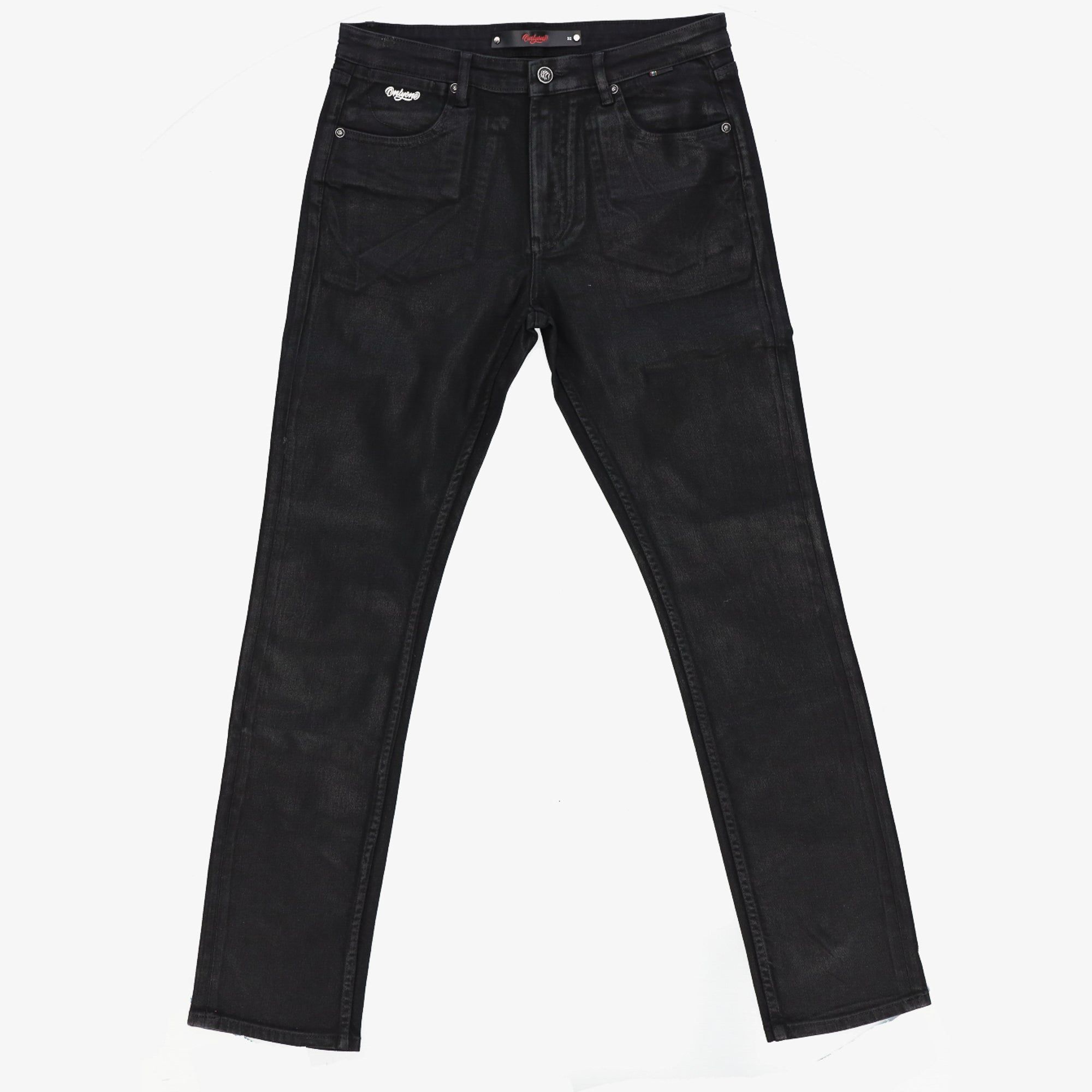 Manhattan Black Coated Waxed Look Jean