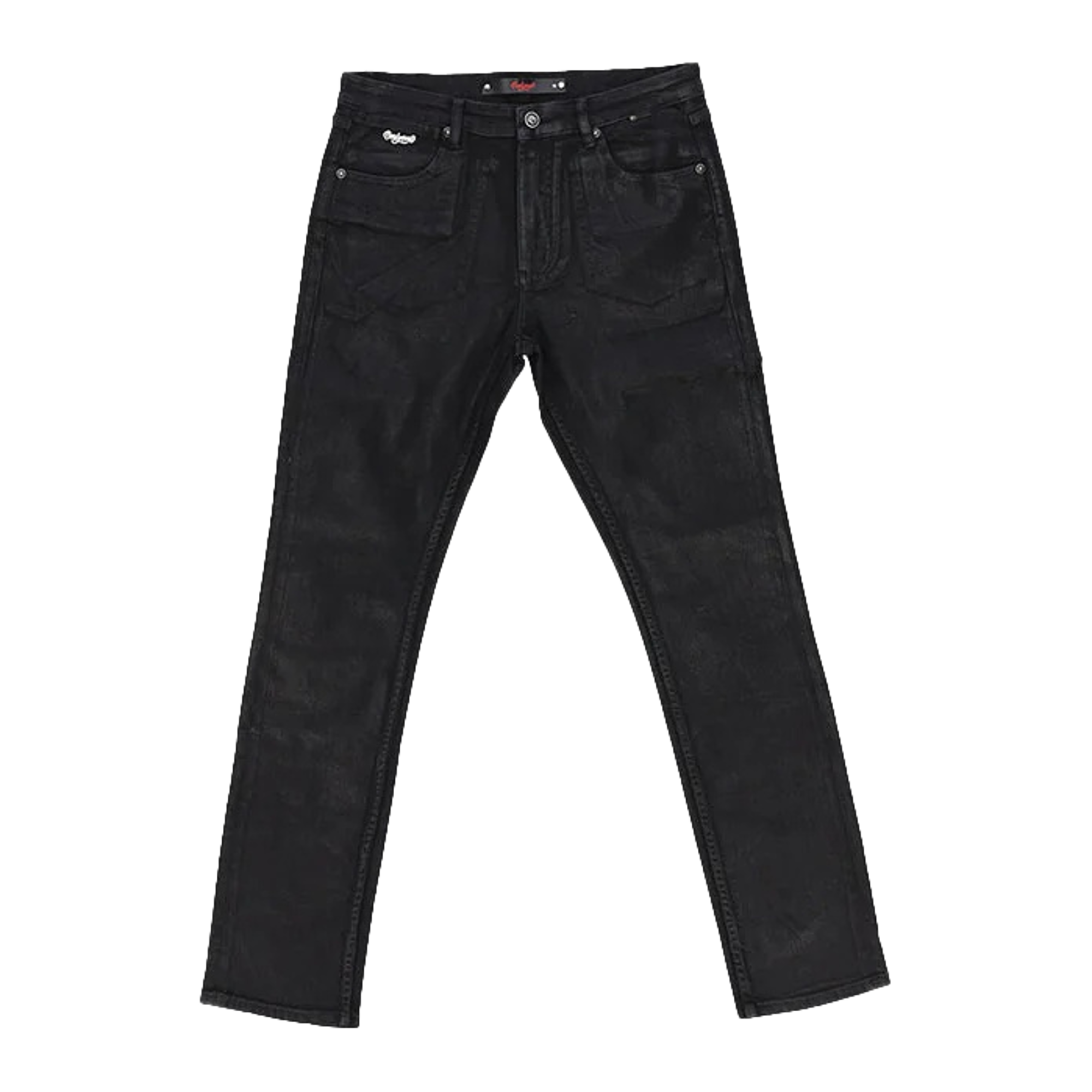 Manhattan Black Coated Waxed Look Jean