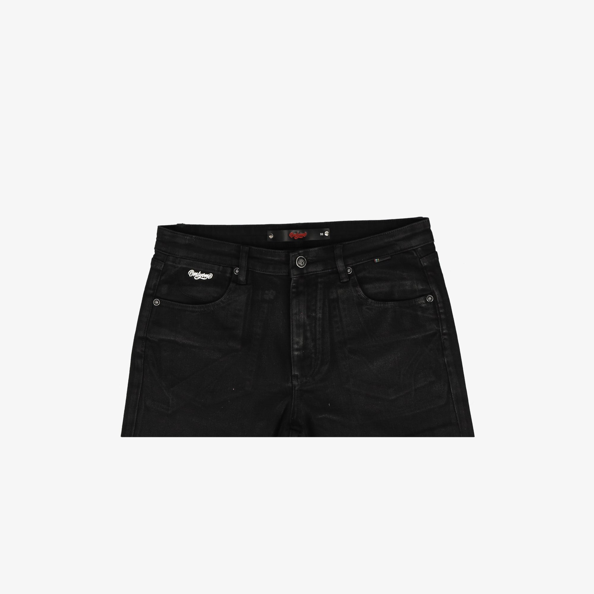 Manhattan Coated Waxed Look Denim Black