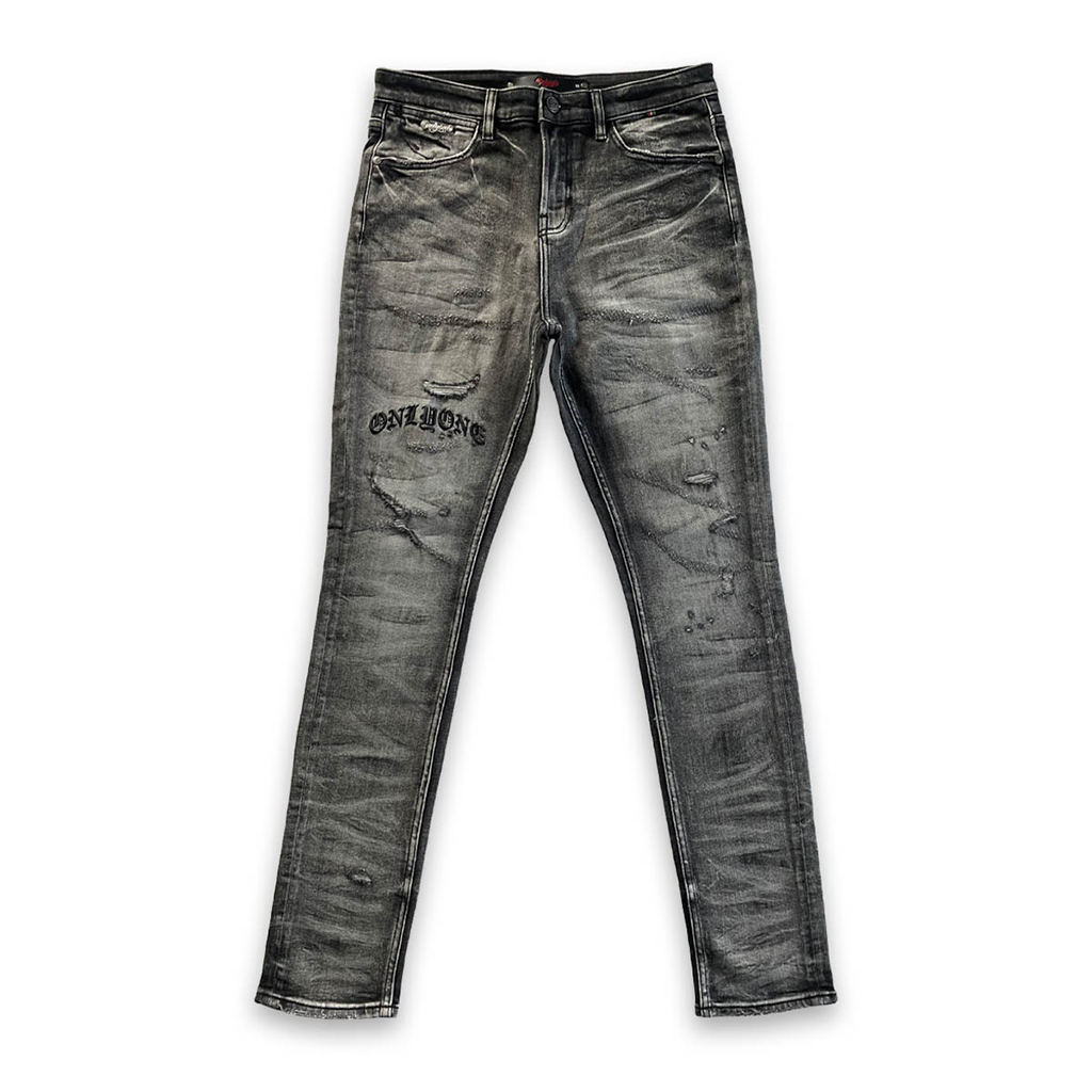 Brooklyn Distressed Only One Embroidered Jeans