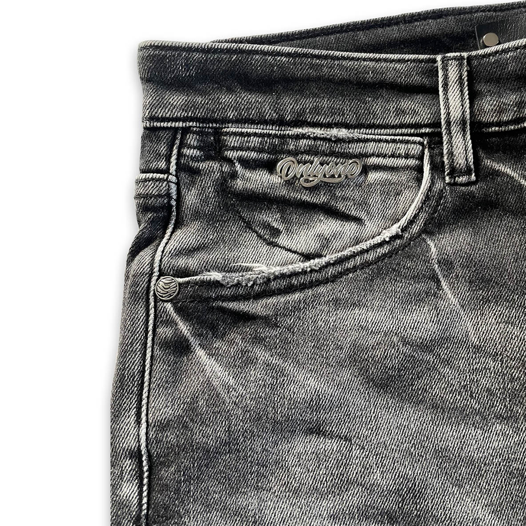 Brooklyn Distressed Embroidered Denim