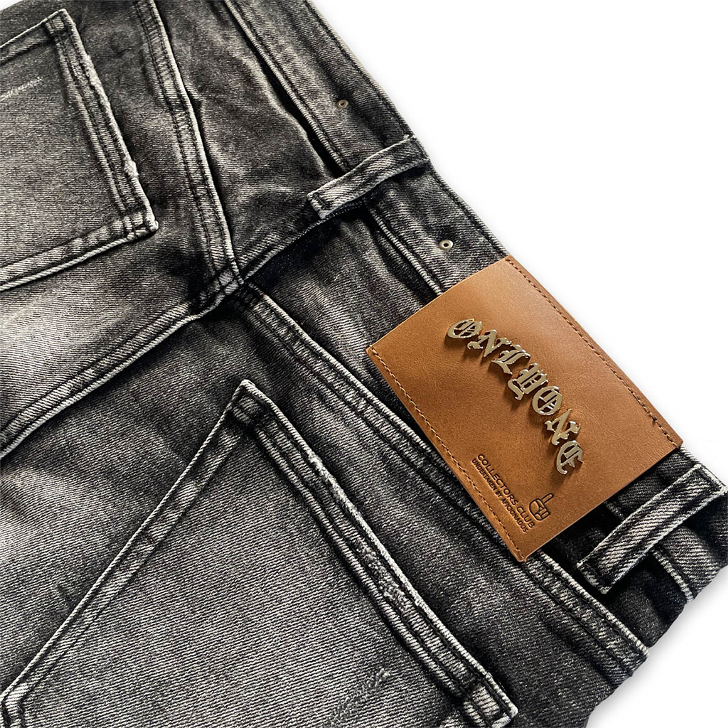 Brooklyn Distressed Embroidered Denim
