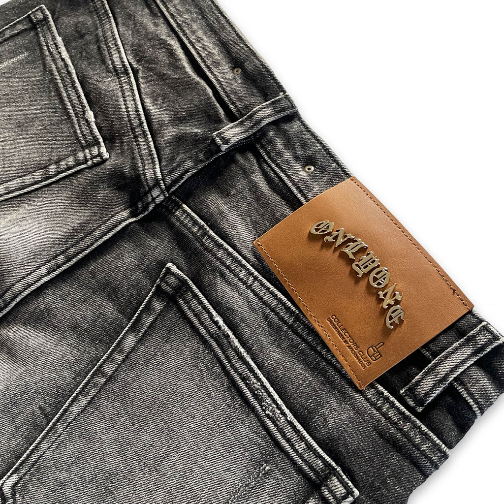 Brooklyn Distressed Embroidered Denim