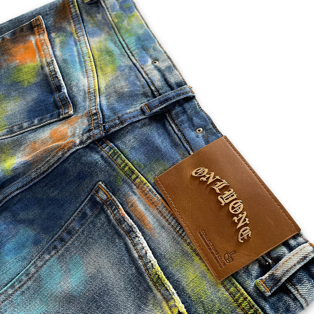 Collection of Long Island Zip Flair Splatter Jeans in a gallery layout