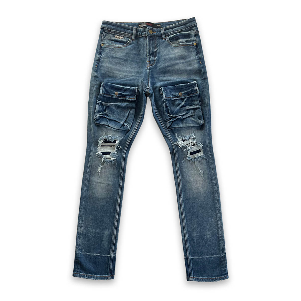 Brooklyn Distressed Cargo Jeans