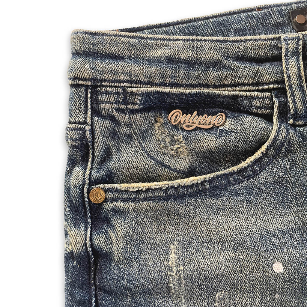 Brooklyn Distressed Splatter Denim